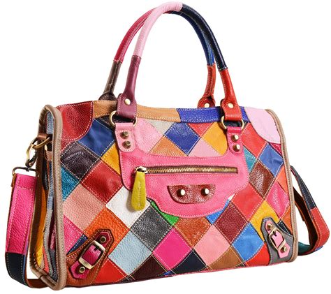 multi colored designer handbags